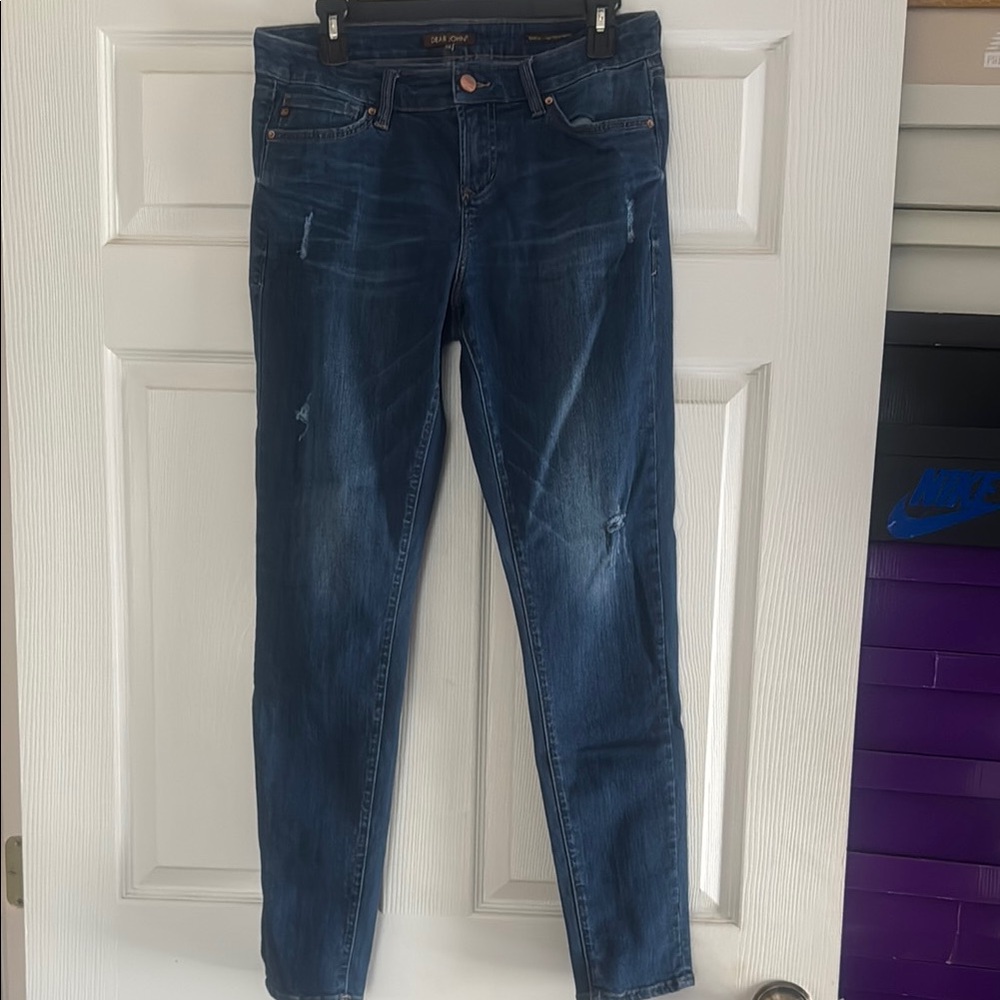 Dear John Blue Skinny Jeans with Distressed Details